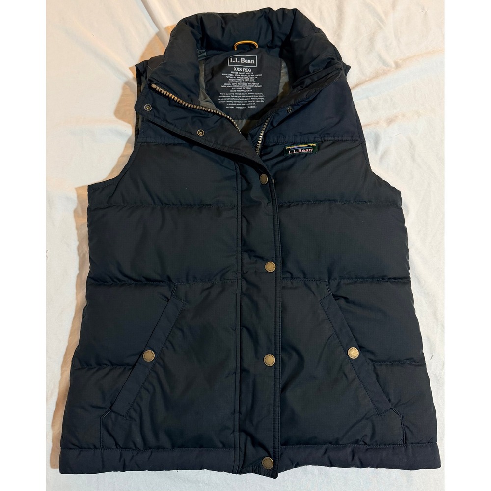 L.L. Bean Womens DownTek Puffer Vest Navy Blue Pertex‎ Quantum XXS Reg